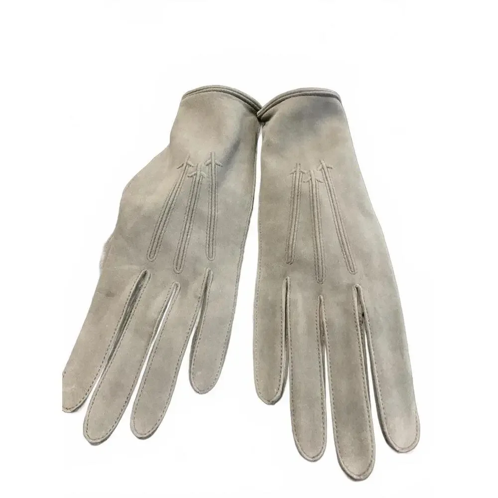 Vintage Glovers Guild Genuine Gray Suede Gloves  Size 7 1/2